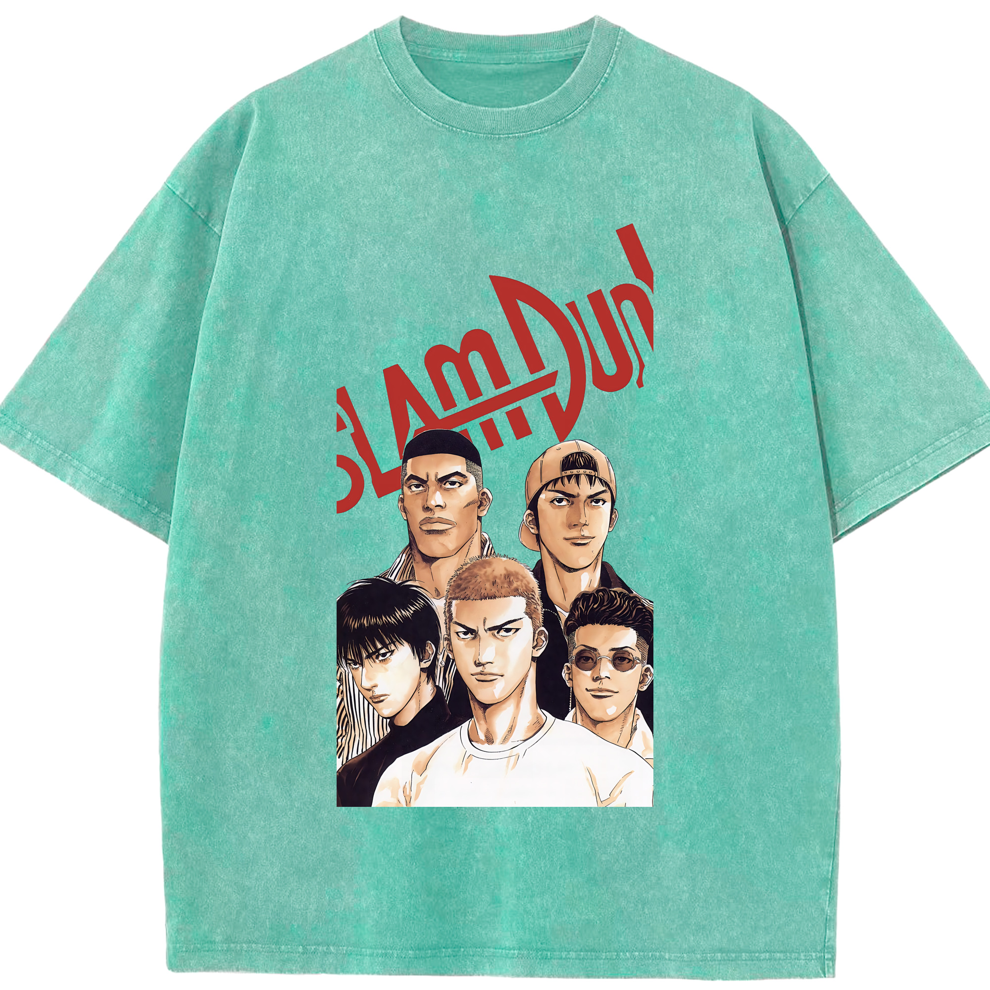 （画像用） SLAM DUNK／スラムダンク 綿100% ヴィンテージ風 半袖Tシャツ（フロントプリント）